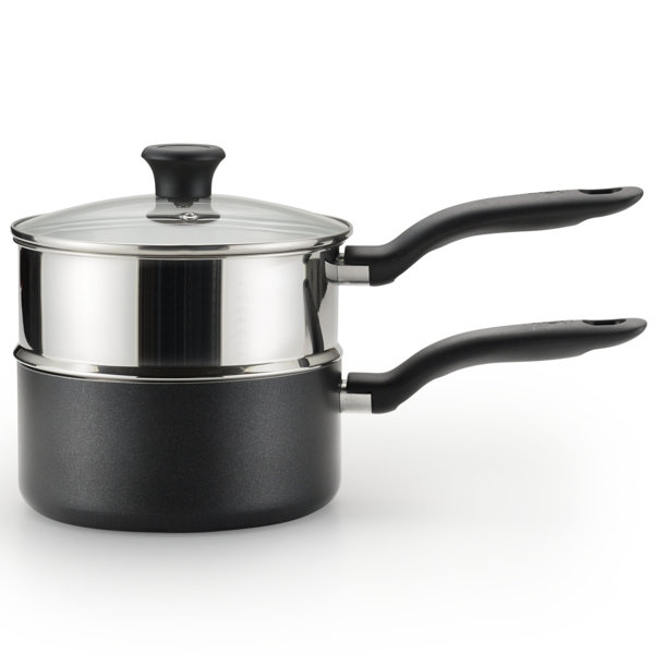 Tfal 3 Qt. Double Boiler With Lid, Stainless And Nonstick Wayfair